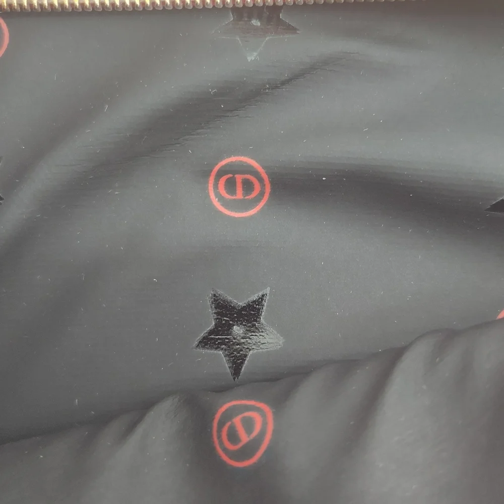 DIOR Red Patent Studded Logo Cosmetic Pouch Star Charm NIB Limited Edition